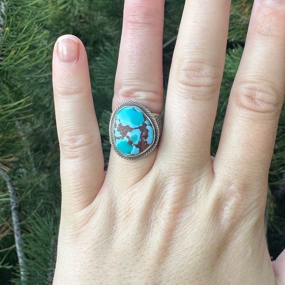 Signed Tommy Jackson Navajo Golden Hill Turquoise Ring size 6.25 - Picture 5 of 5